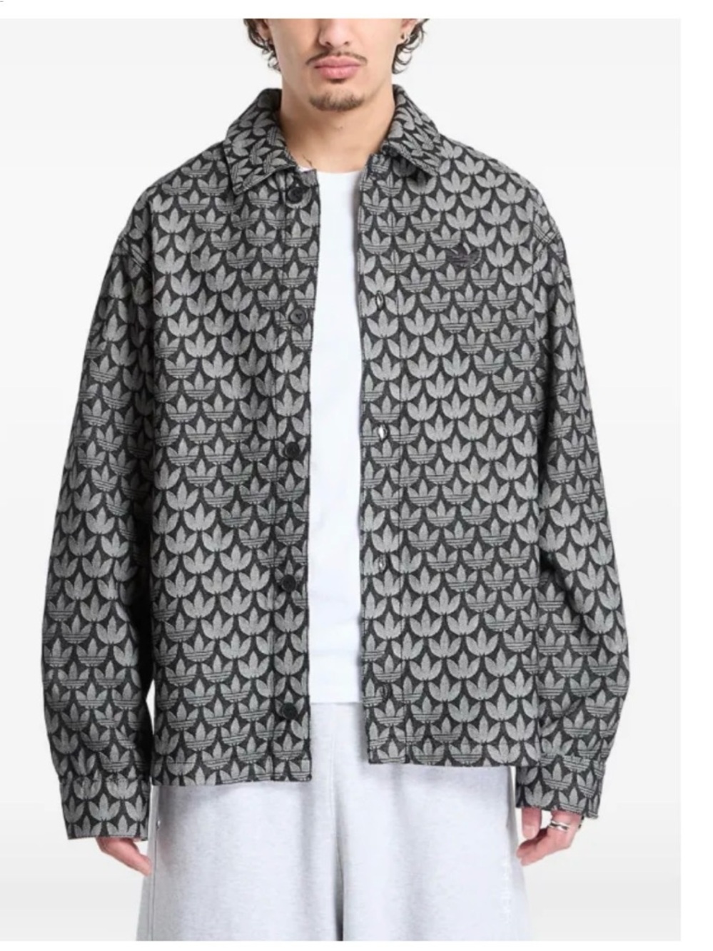 adidas Black & Gray denim Shirt Jacket